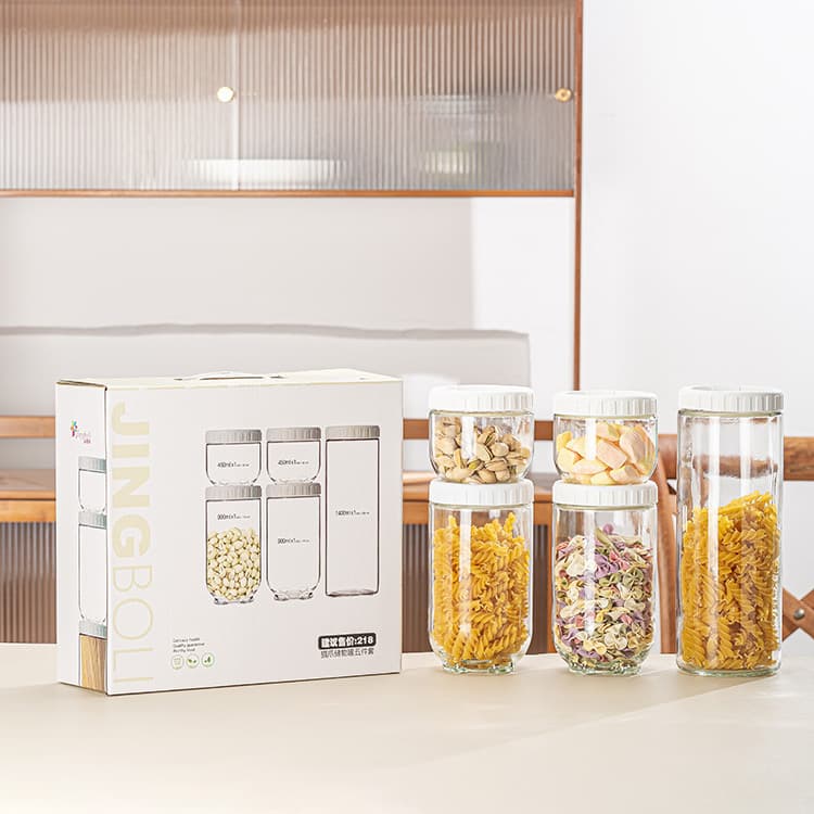 5PCS STACKABLE CANISTER SET