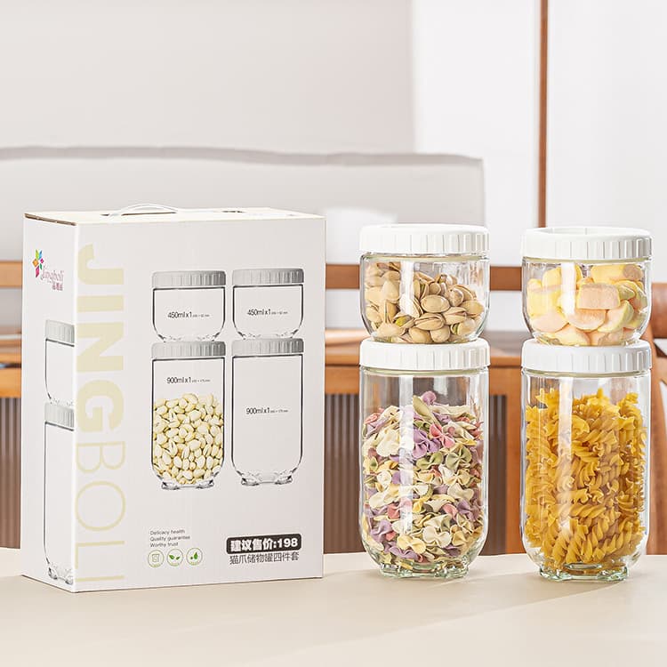 4PCS STACKABLE CANISTER SET