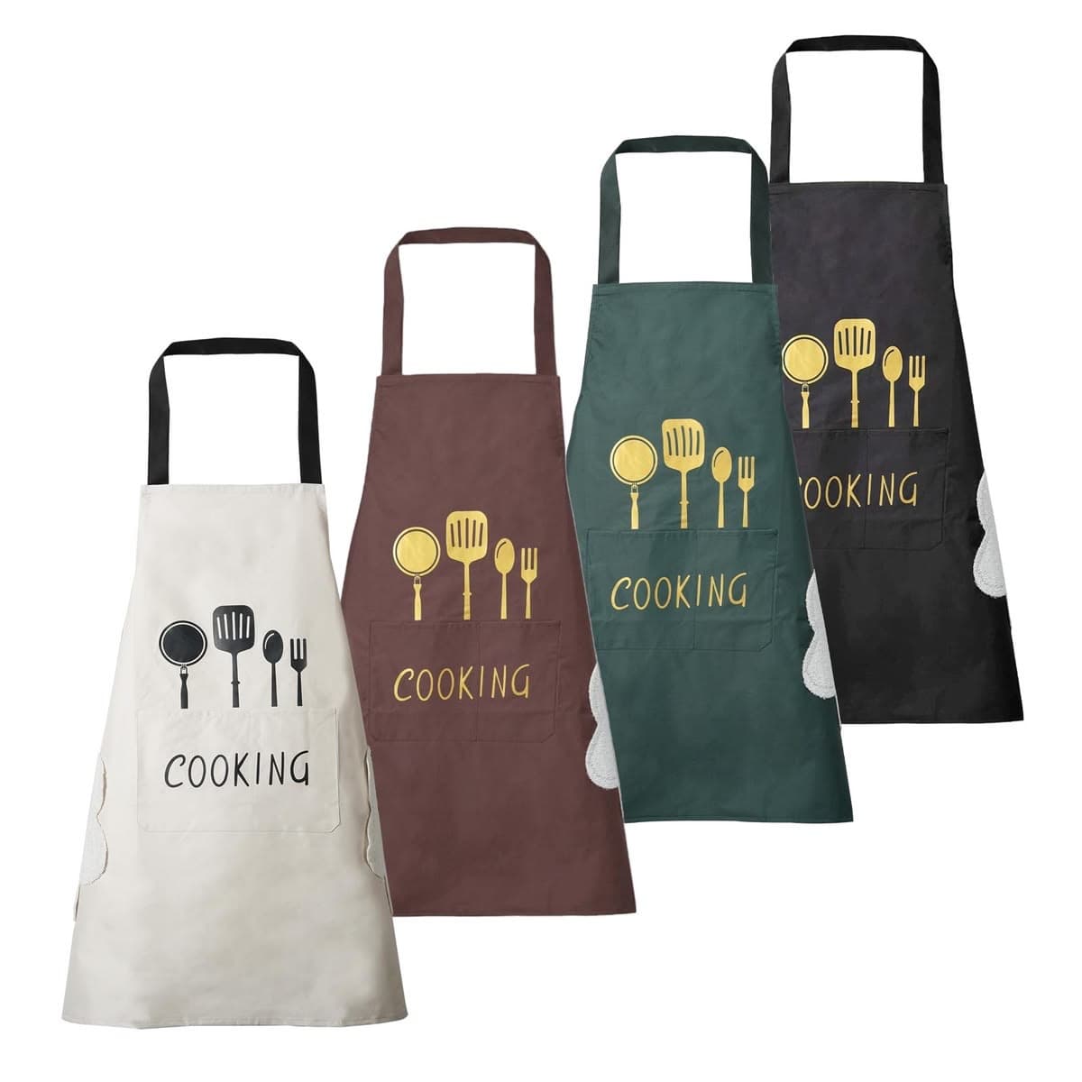 WATERPROOF APRON WITH SIDE HAND-WIPING TOWELS